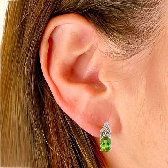 Natural Tourmaline Diamond Earrings 14k Gold 1.57 TCW Certified $3,490 211894 - Picture 3 of 15